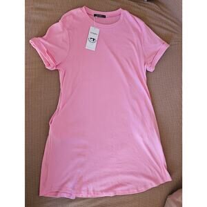 Yexipo Women's XL NWT Pink Casual T-Shirt Dress with Pockets